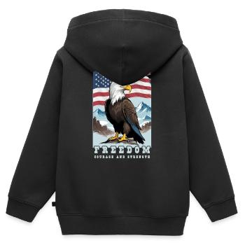 Weißkopfseeadler - Kinder Premium Organic Zip Hoodie - Schwarz - Hinten - AI Model Kid Male (0cm)