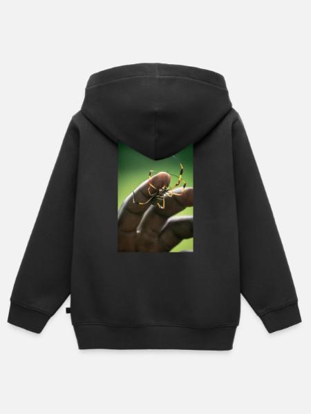 Spinne - Kinder Premium Organic Zip Hoodie - Schwarz