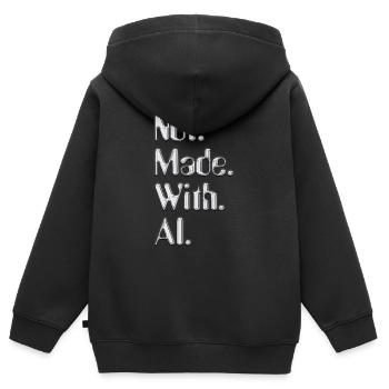 Not.Made.With.AI. - Chromé - Sweat Premium à capuche zippé enfant bio - noir - Dos - AI Model Kid Male (0cm)