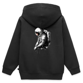 Astronaute - Sweat Premium à capuche zippé enfant bio - noir - Dos - AI Model Kid Male (0cm)