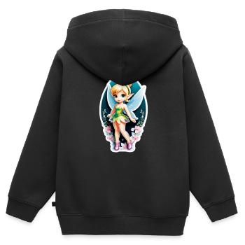 Petite Fée 5 - Sweat Premium à capuche zippé enfant bio - noir - Dos - AI Model Kid Male (0cm)