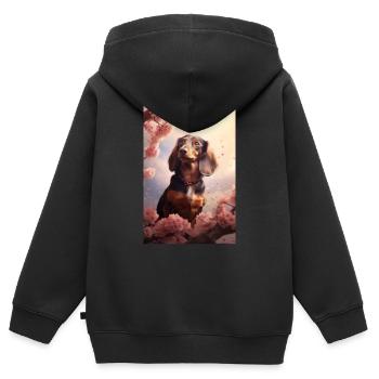 Dachshund Dog Dog - Kids Premium Organic Zip-up Hoodie - black - Back - AI Model Kid Male (0cm)