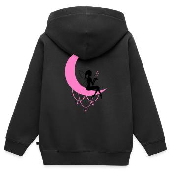 fee elfe halbmond fantasie - Kinder Premium Organic Zip Hoodie - Schwarz - Hinten - AI Model Kid Male (0cm)