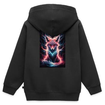 Fuchs Füchse Tier Electric - Kinder Premium Organic Zip Hoodie - Schwarz - Hinten - AI Model Kid Male (0cm)