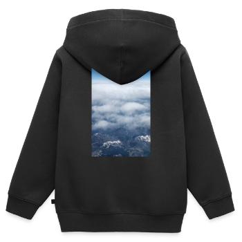 Formations nuageuses et Alpes près de la Zugspitze - Sweat Premium à capuche zippé enfant bio - noir - Dos - AI Model Kid Male (0cm)