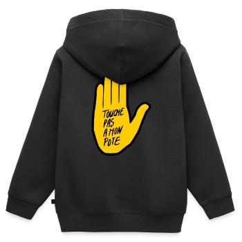 touche pas a mon pote - Sweat Premium à capuche zippé enfant bio - noir - Dos - AI Model Kid Male (0cm)