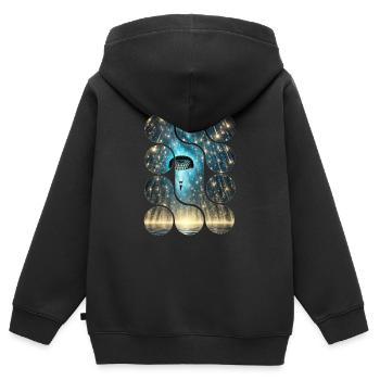 Star Parachute Visual - Kids Premium Organic Zip-up Hoodie - black - Back - AI Model Kid Male (0cm)