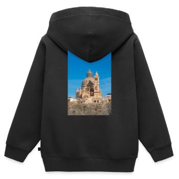 Île de Gozo Rotonde de la ville de Xewkija de Xewkija Malte - Sweat Premium à capuche zippé enfant bio - noir - Dos - AI Model Kid Male (0cm)