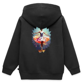 Danseuse de ballet moderne hypercolor - Sweat Premium à capuche zippé enfant bio - noir - Dos - AI Model Kid Male (0cm)