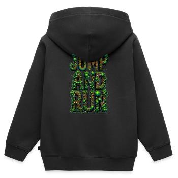 Sautez et courez - Sweat Premium à capuche zippé enfant bio - noir - Dos - AI Model Kid Male (0cm)