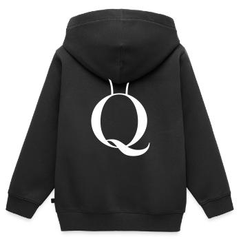 Queen Signet mit Krone - Kinder Premium Organic Zip Hoodie - Schwarz - Hinten - AI Model Kid Male (0cm)