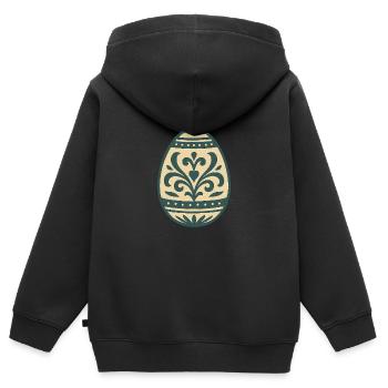 Osterei für das Osterfest - Kinder Premium Organic Zip Hoodie - Schwarz - Hinten - AI Model Kid Male (0cm)