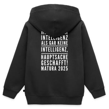 Maturité 2025 - Sweat Premium à capuche zippé enfant bio - noir - Dos - AI Model Kid Male (0cm)