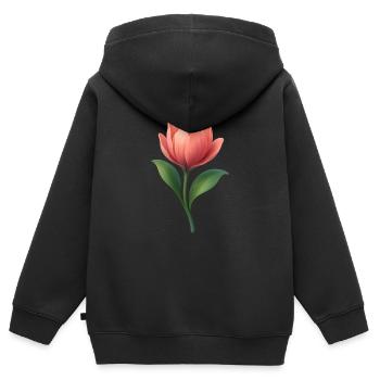 Beautiful flower - Kids Premium Organic Zip-up Hoodie - black - Back - AI Model Kid Male (0cm)