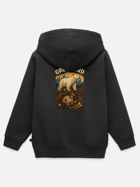 Grönland - Kinder Premium Organic Zip Hoodie - Schwarz