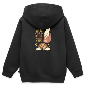 Vorschule 2025 - Kinder Premium Organic Zip Hoodie - Schwarz - Hinten - AI Model Kid Male (0cm)