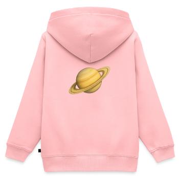 Planeten-Ringe - Kinder Premium Organic Zip Hoodie - Rosa - Hinten - AI Model Kid Female (0cm)