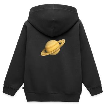 planète anneaux - Sweat Premium à capuche zippé enfant bio - noir - Dos - AI Model Kid Male (0cm)