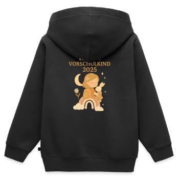 Vorschulkind 2025 - Kinder Premium Organic Zip Hoodie - Schwarz - Hinten - AI Model Kid Male (0cm)