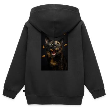 Leckerli-Angriffsmodus: Aktiviert! - Kinder Premium Organic Zip Hoodie - Schwarz - Hinten - AI Model Kid Male (0cm)