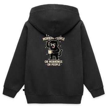 I Hate Morning People And Mornings And People - Kinder Premium Organic Zip Hoodie - Schwarz - Hinten - AI Model Kid Male (0cm)