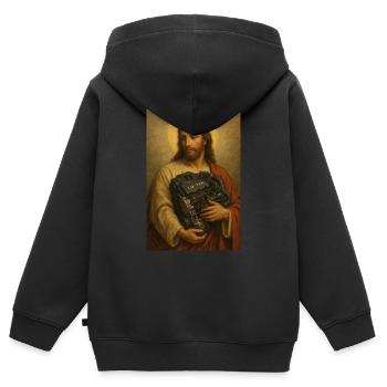 Göttliche Liebe zur TDI-Power - Kinder Premium Organic Zip Hoodie - Schwarz - Hinten - AI Model Kid Male (0cm)