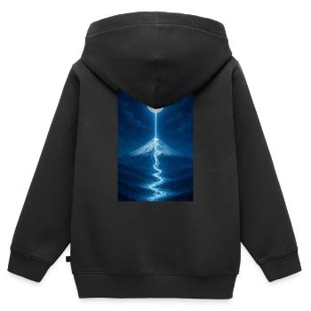 Fleuve lunaire qui coule - Sweat Premium à capuche zippé enfant bio - noir - Dos - AI Model Kid Male (0cm)