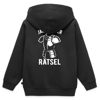 Enigma für Gamer - Rätsel - Kinder Premium Organic Zip Hoodie - Schwarz - Hinten - AI Model Kid Male (0cm)