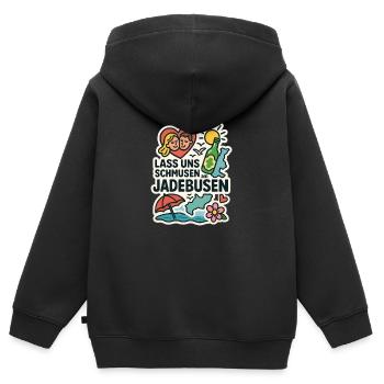 Lass uns schmusen am Jadebusen - Kinder Premium Organic Zip Hoodie - Schwarz - Hinten - AI Model Kid Male (0cm)