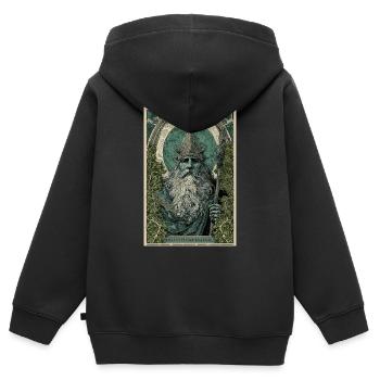 Nordischer Gott Jugendstil - Kinder Premium Organic Zip Hoodie - Schwarz - Hinten - AI Model Kid Male (0cm)