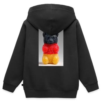 Deutsche Flagge Gummibärchen - Kinder Premium Organic Zip Hoodie - Schwarz - Hinten - AI Model Kid Male (0cm)