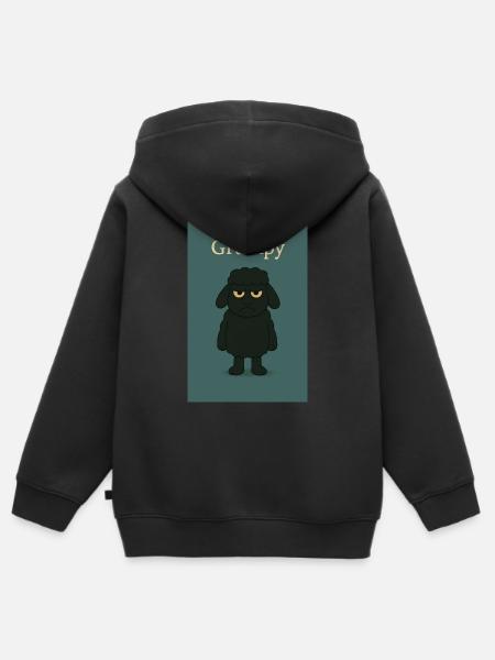 Grumpy - Kinder Premium Organic Zip Hoodie - Schwarz