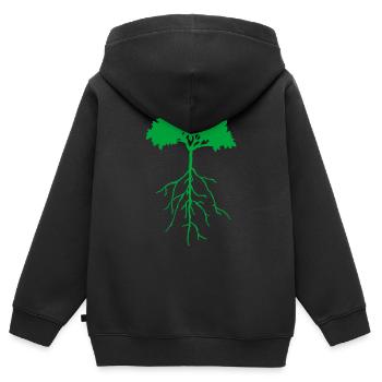 root tree - Kids Premium Organic Zip-up Hoodie - black - Back - AI Model Kid Male (0cm)