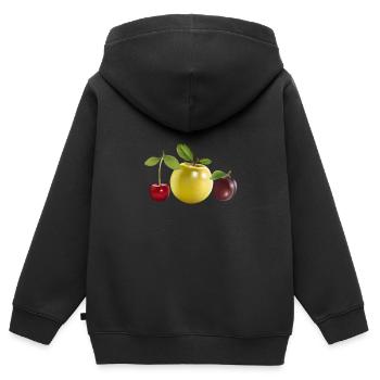 fruit - Sweat Premium à capuche zippé enfant bio - noir - Dos - AI Model Kid Male (0cm)