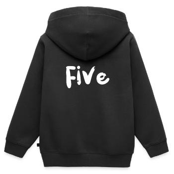 Five - Birthday - Kinder Premium Organic Zip Hoodie - Schwarz - Hinten - AI Model Kid Male (0cm)