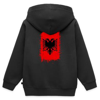 Albanien - Kinder Premium Organic Zip Hoodie - Schwarz - Hinten - AI Model Kid Male (0cm)