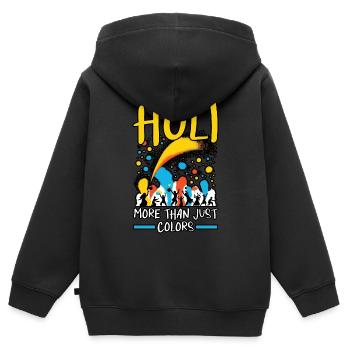 Happy Holi Greetings Hinduism Indian Festival - Kids Premium Organic Zip-up Hoodie - black - Back - AI Model Kid Male (0cm)