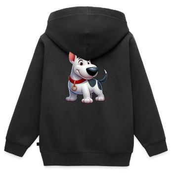 Bullterrier 4 - Kinder Premium Organic Zip Hoodie - Schwarz - Hinten - AI Model Kid Male (0cm)