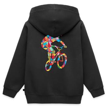BMX Vélo Rider Stunt Enfants Hommes Vélo BMX - Sweat Premium à capuche zippé enfant bio - noir - Dos - AI Model Kid Male (0cm)