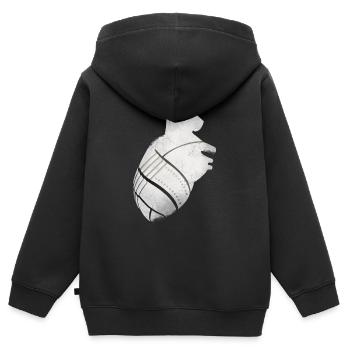 Ein Herz aus Metall - Kinder Premium Organic Zip Hoodie - Schwarz - Hinten - AI Model Kid Male (0cm)