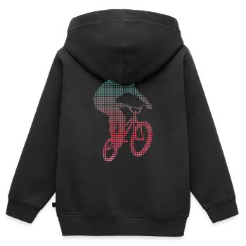 BMX Stunts Bike verpixelt Kinder Fahrrad BMX - Kinder Premium Organic Zip Hoodie - Schwarz - Hinten - AI Model Kid Male (0cm)