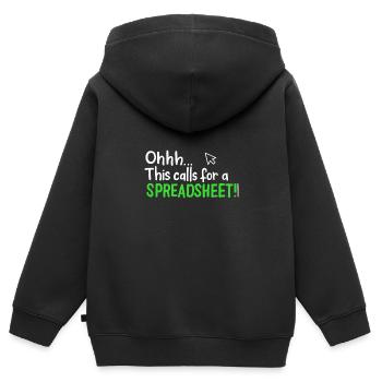 Ohhh This Calls For A Spreadsheet - Kinder Premium Organic Zip Hoodie - Schwarz - Hinten - AI Model Kid Male (0cm)