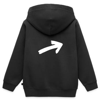 Pfeil - Kinder Premium Organic Zip Hoodie - Schwarz - Hinten - AI Model Kid Male (0cm)