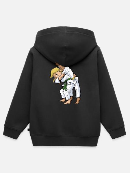Kinder Judo - Kinder Premium Organic Zip Hoodie - Schwarz