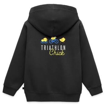 Triathlon - Sweat Premium à capuche zippé enfant bio - noir - Dos - AI Model Kid Male (0cm)