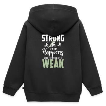 Triathlon - Sweat Premium à capuche zippé enfant bio - noir - Dos - AI Model Kid Male (0cm)
