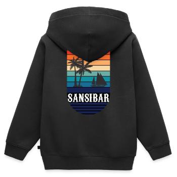 Tansania Tansania Geschenk für Tansanier Tansania - Kinder Premium Organic Zip Hoodie - Schwarz - Hinten - AI Model Kid Male (0cm)