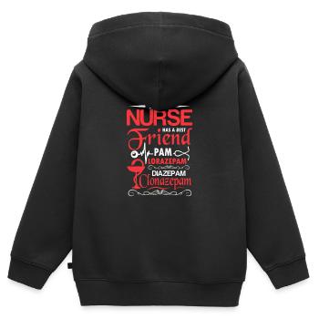 Krankenschwester Krankenpflegerin Pflegekraft - Kinder Premium Organic Zip Hoodie - Schwarz - Hinten - AI Model Kid Male (0cm)