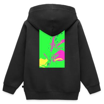 Gras in Pop Art - Kinder Premium Organic Zip Hoodie - Schwarz - Hinten - AI Model Kid Male (0cm)