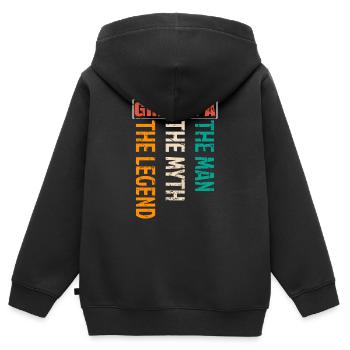 OPA MAN MASS LEGENDE - Kinder Premium Organic Zip Hoodie - Schwarz - Hinten - AI Model Kid Male (0cm)